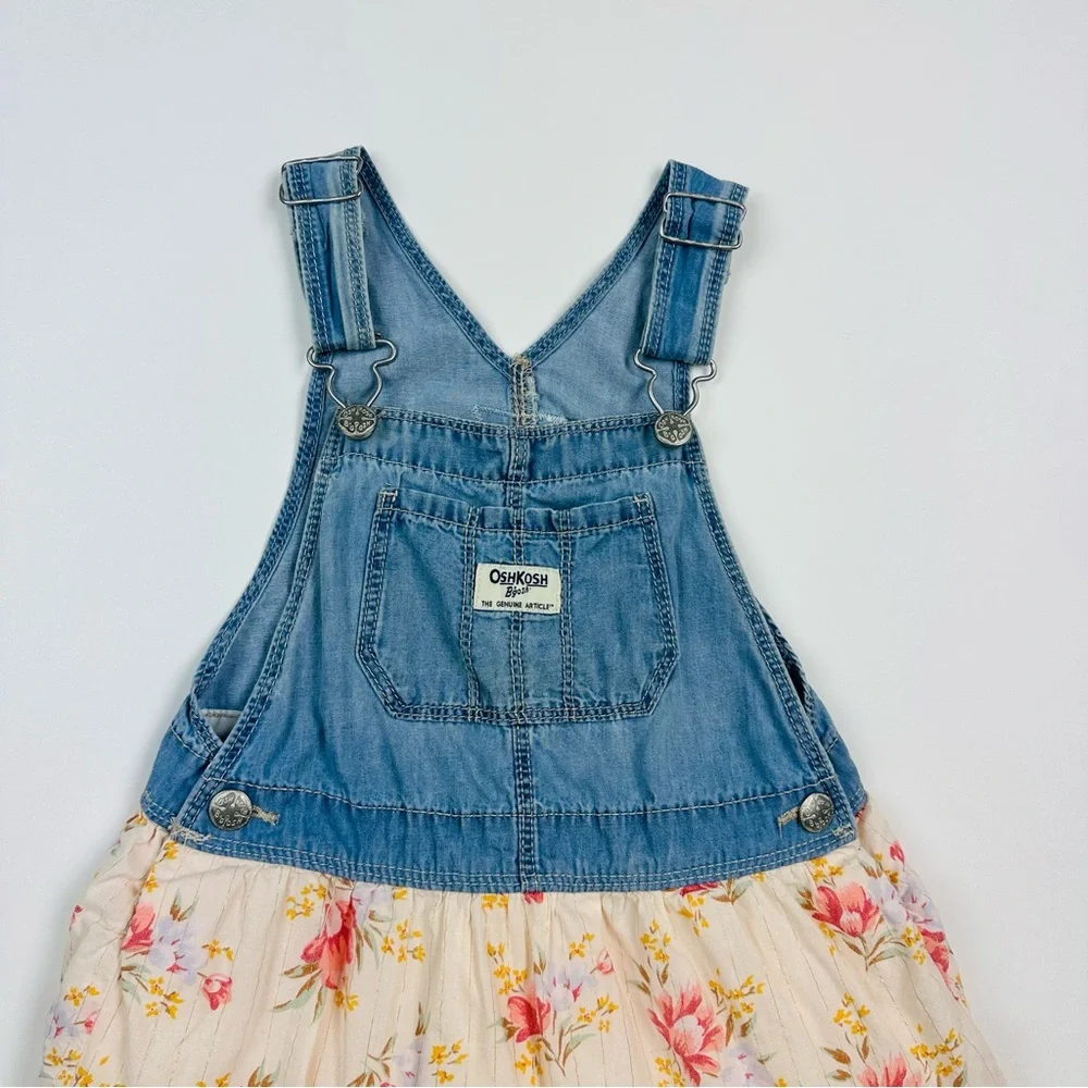 Osh Kosh B’Gosh Cute Toddler Denim Floral Overall Dress Size 5T